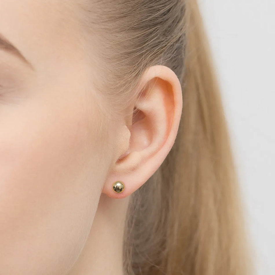 Classic Gold Stud Earrings Beads 3-8mm