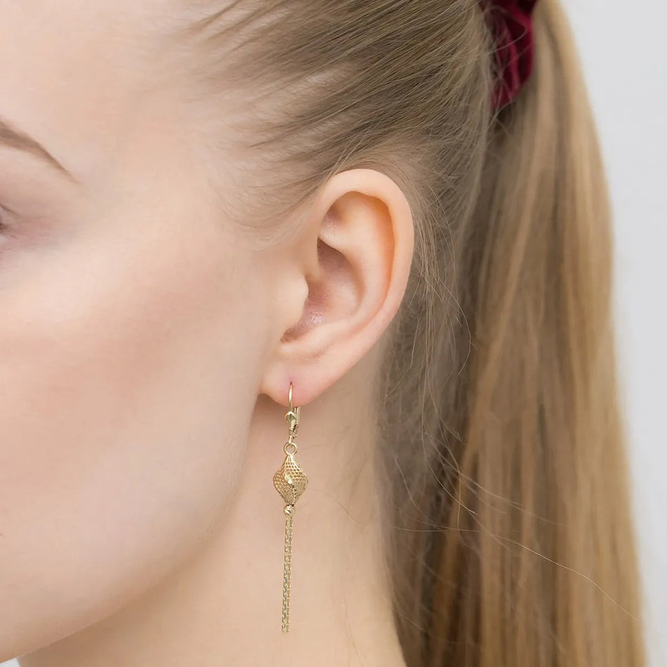 Zlaté Anglické zapínacie náušnice s otvorenou prácou