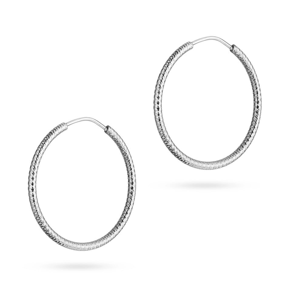 Strieborný Kruhové zásuvacie Náušnice