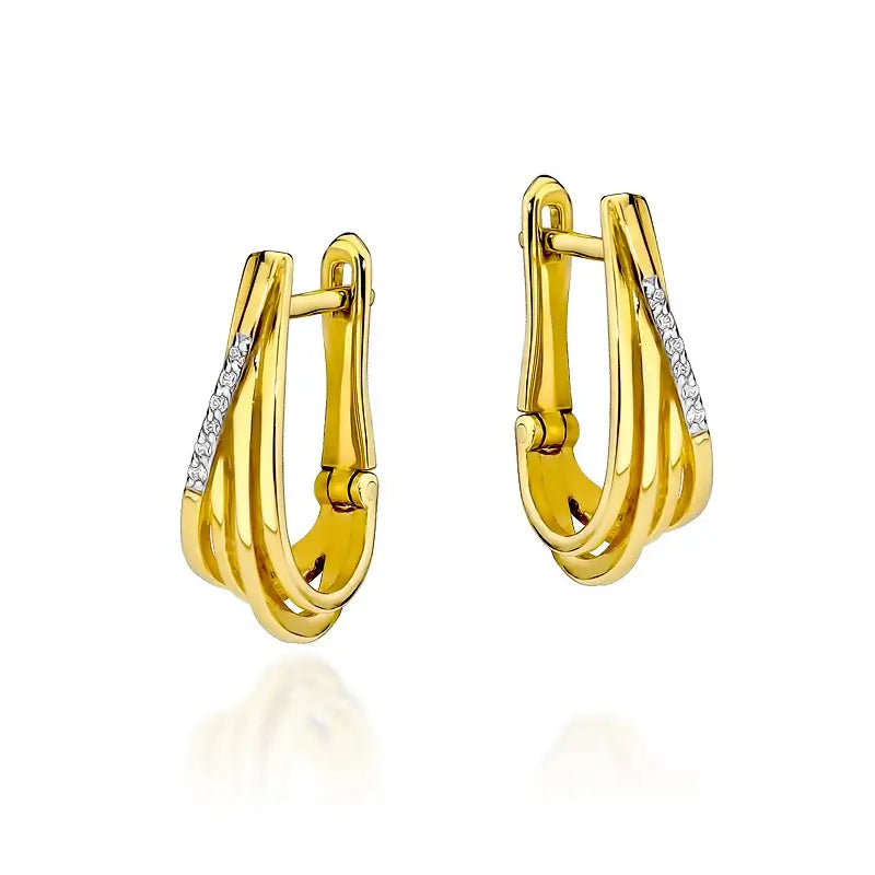 Gold Earrings with 0.06ct Diamonds