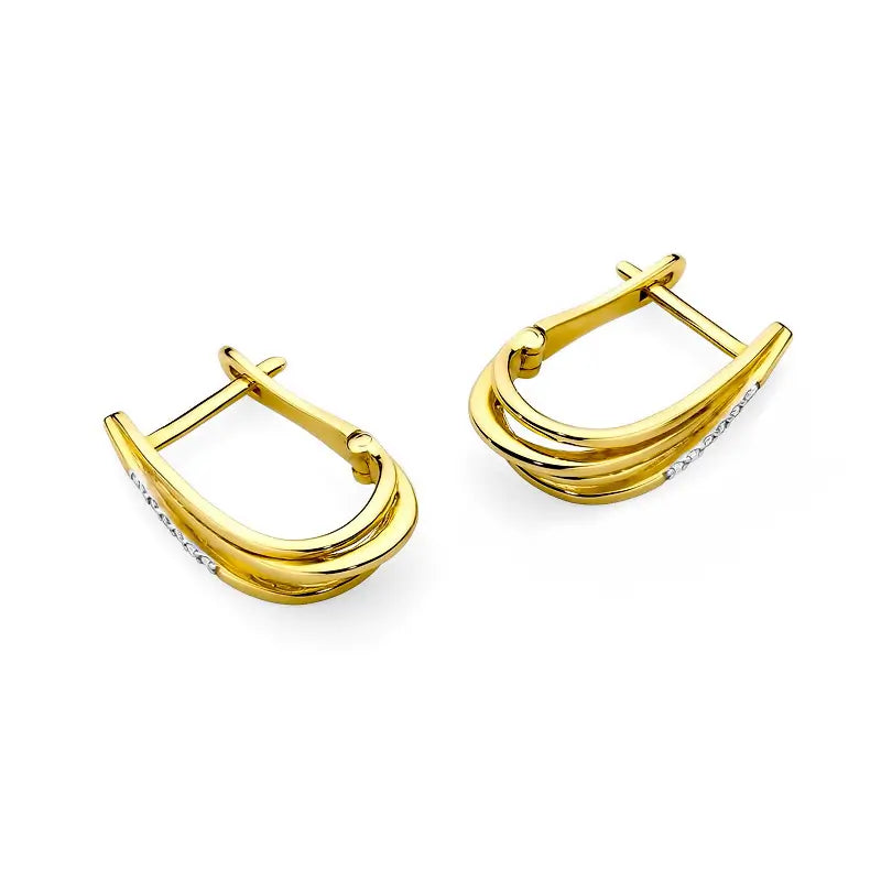 Gold Earrings with 0.06ct Diamonds