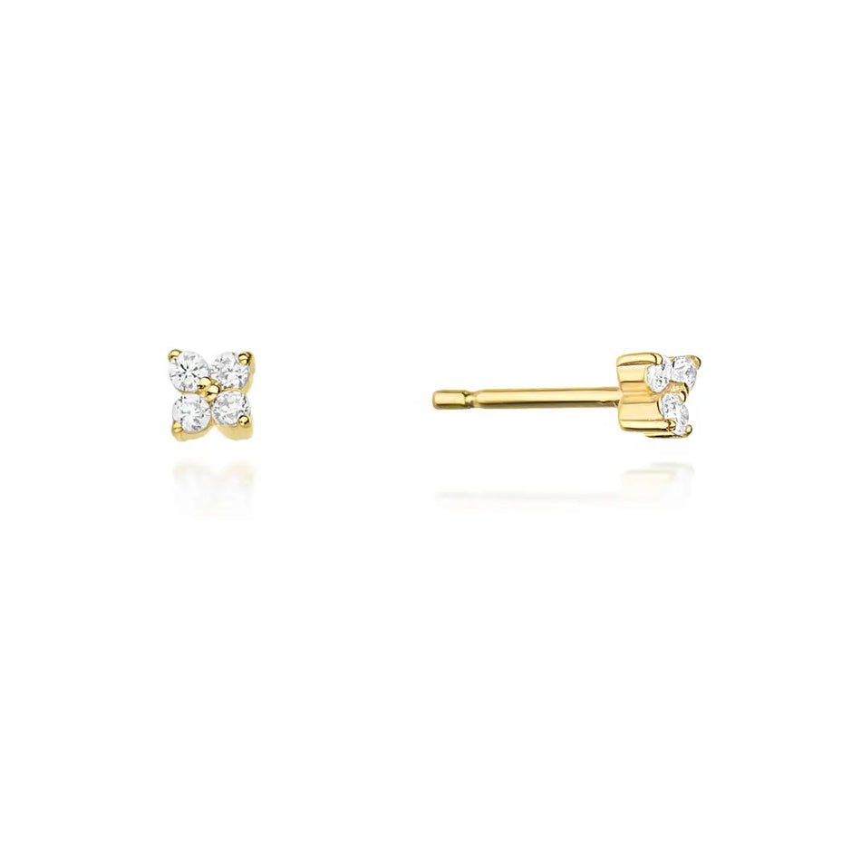 Gold Earrings with Diamonds