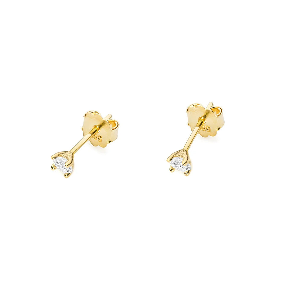 Gold Earrings with 0.04ct Diamonds