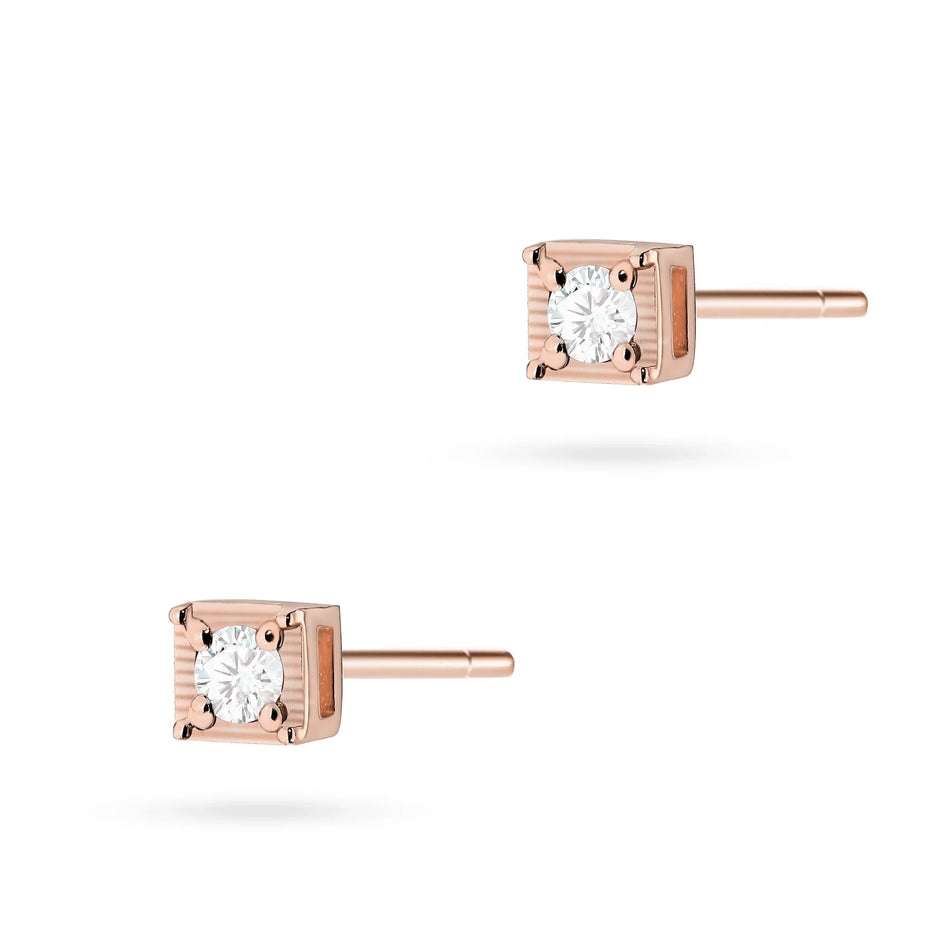 Gold Earrings with 0.03ct Diamonds