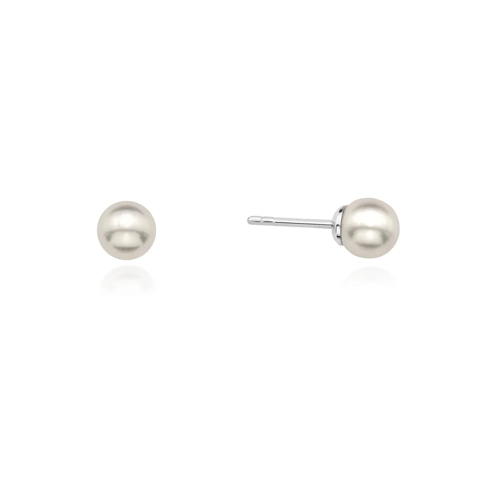 Classic Wedding Silver Pearl Earrings