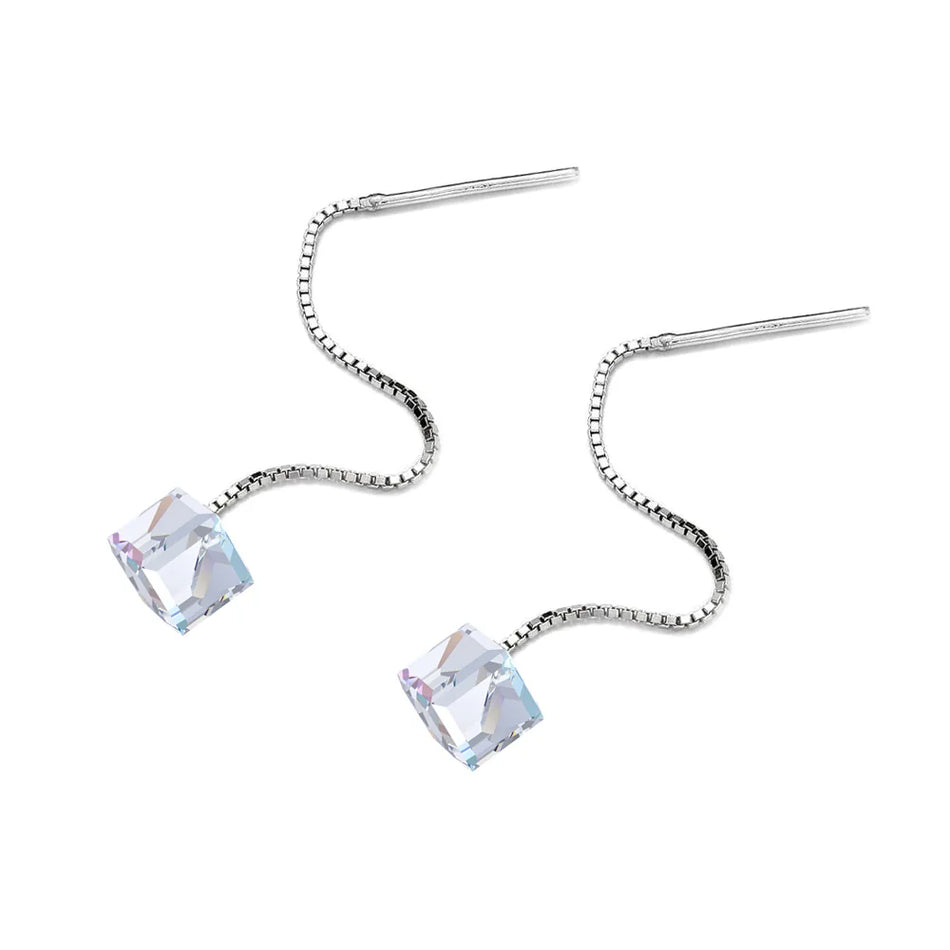 Classic Silver Swarovski Crystals Earrings