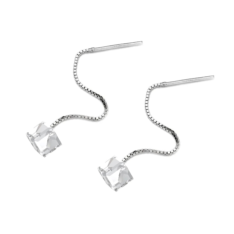 Classic Silver Swarovski Crystals Earrings