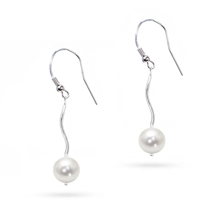 Classic Wedding Silver Pearl Earrings