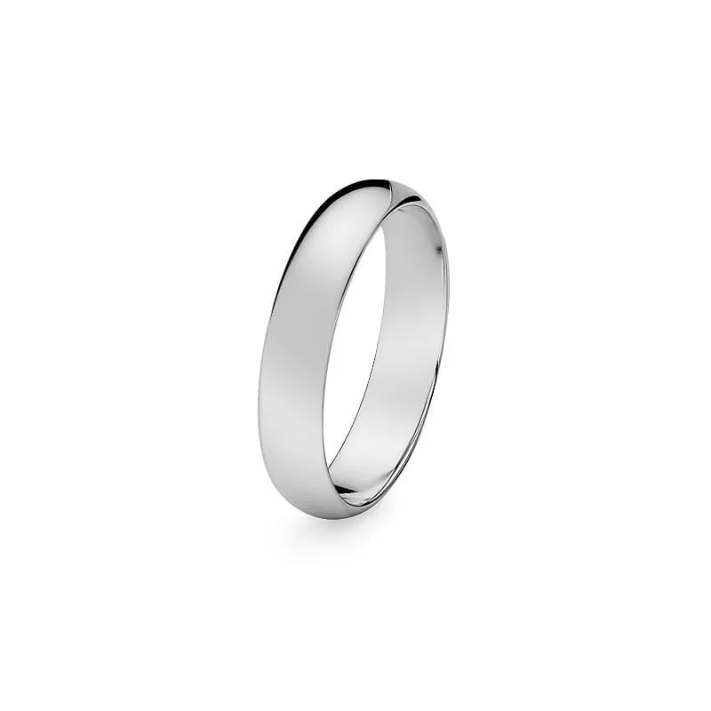 Klasický strieborný polguľatý svadobný prsteň 4mm