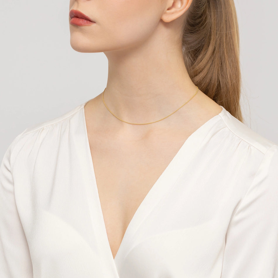 Pozlátená Strieborný Rolo retiazka 1.1mm