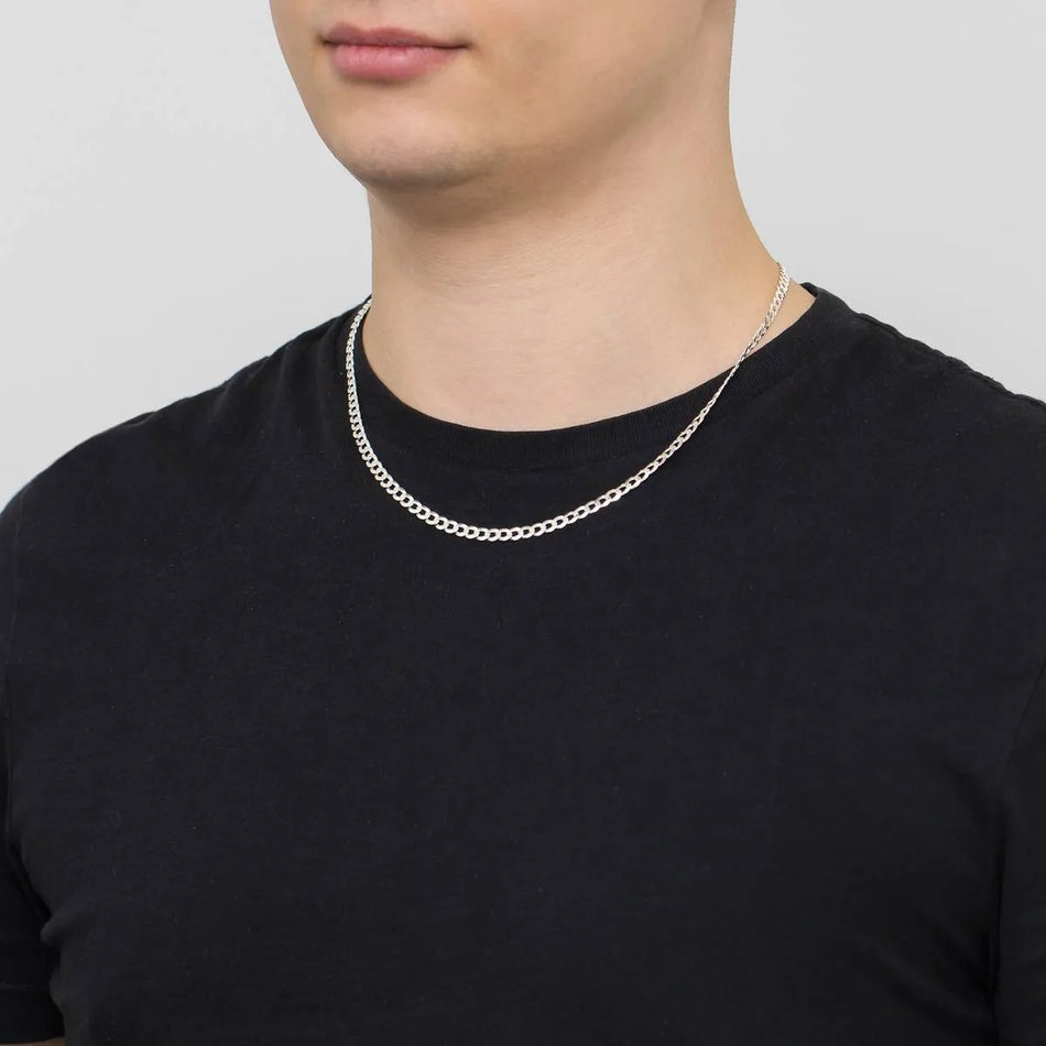Men's Silver Curb Chain 4.6mm