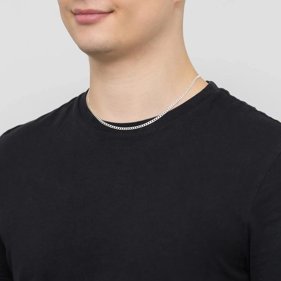 Men's Silver Curb Chain 3.2mm