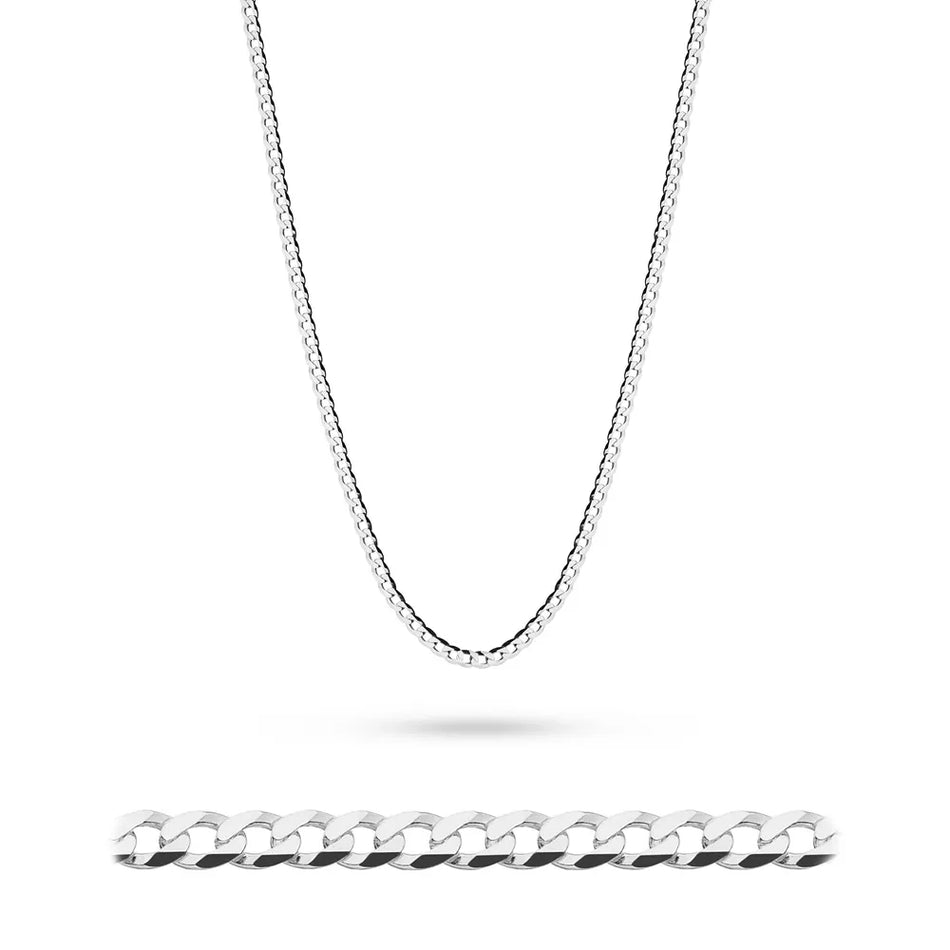 Men's Silver Curb Chain 3.2mm