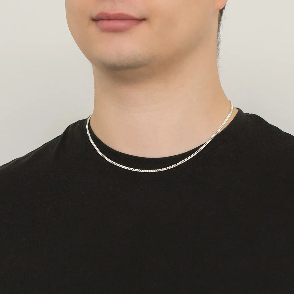 Men's Silver Curb Chain 1.8mm
