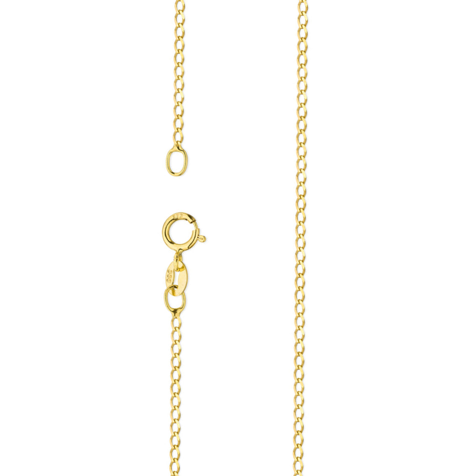 Zlatá diamantovo brúsená pancierová retiazka 1,5mm