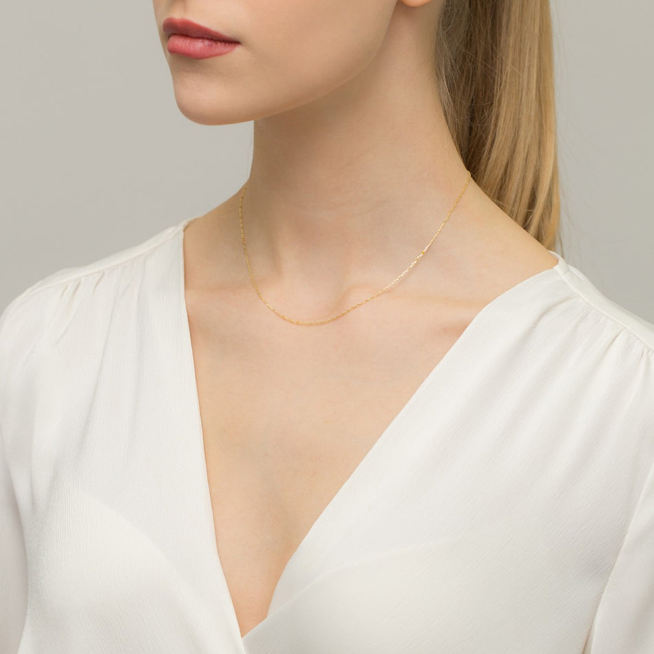 Zlatá diamantovo brúsená Kotvová retiazka 1.3mm