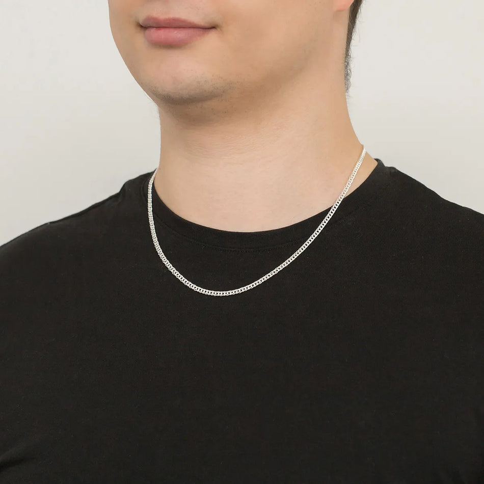 Men's Silver Curb Chain 3.2mm