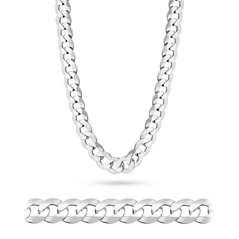 Men's Silver Curb Chain 11.0mm
