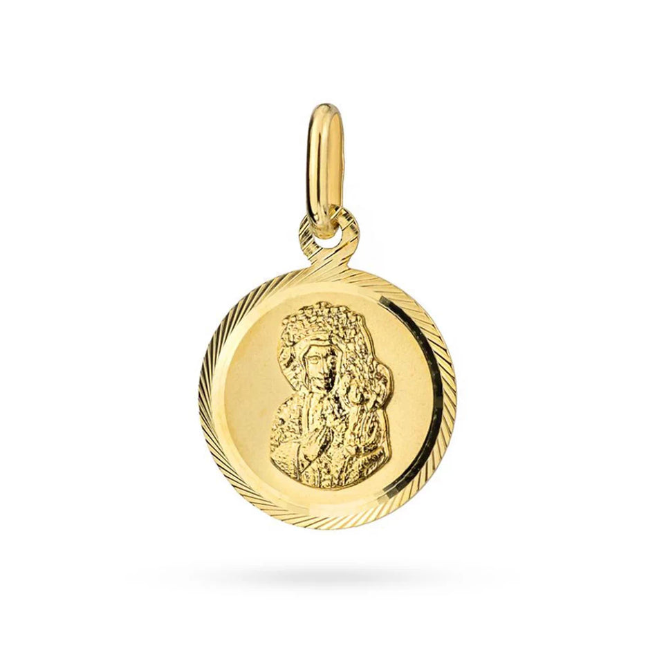 Gold Virgin Mary Medallion Pendant