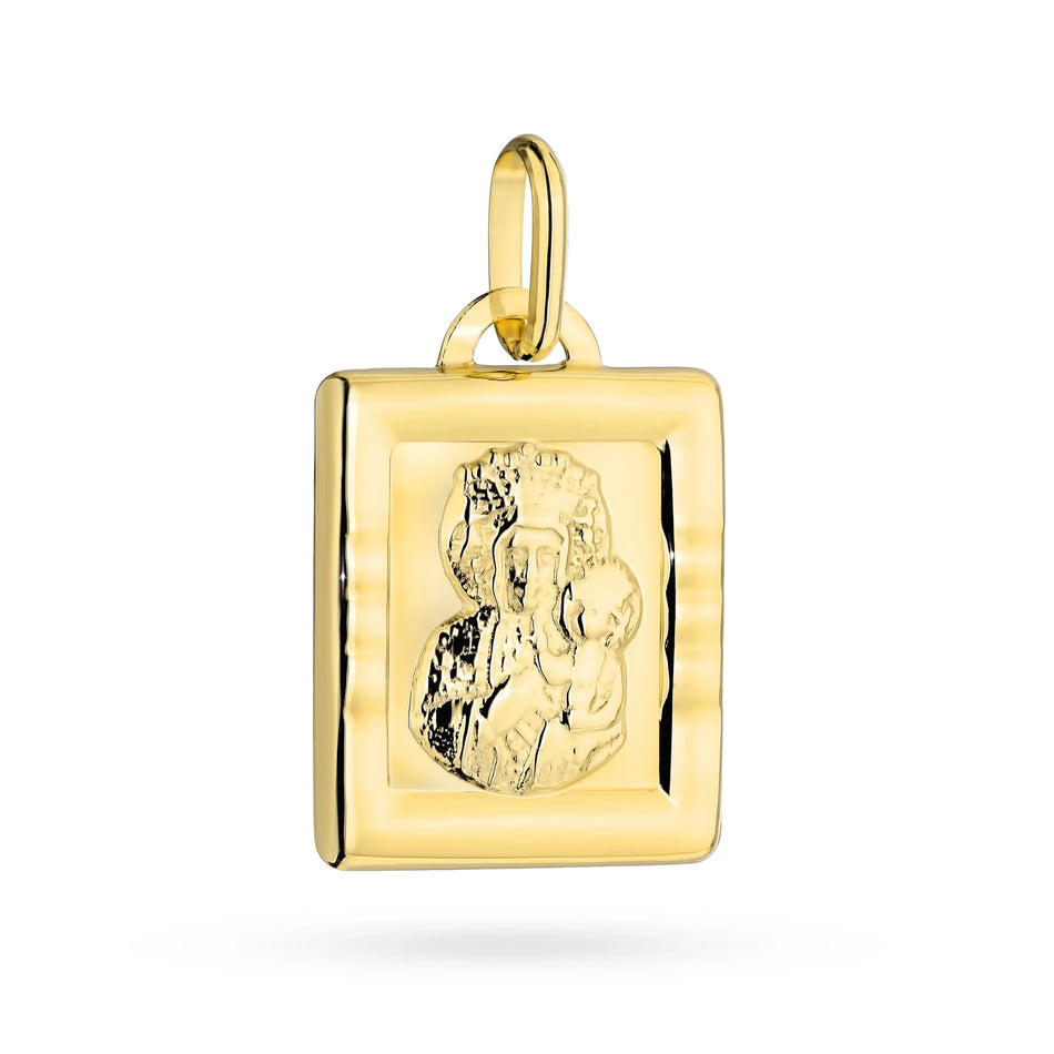 Gold Virgin Mary Medallion Pendant