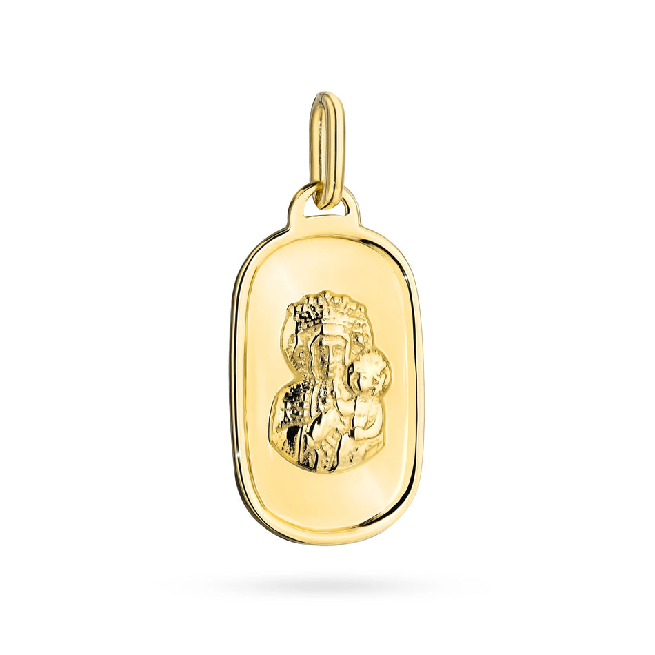 Gold Virgin Mary Medallion Pendant