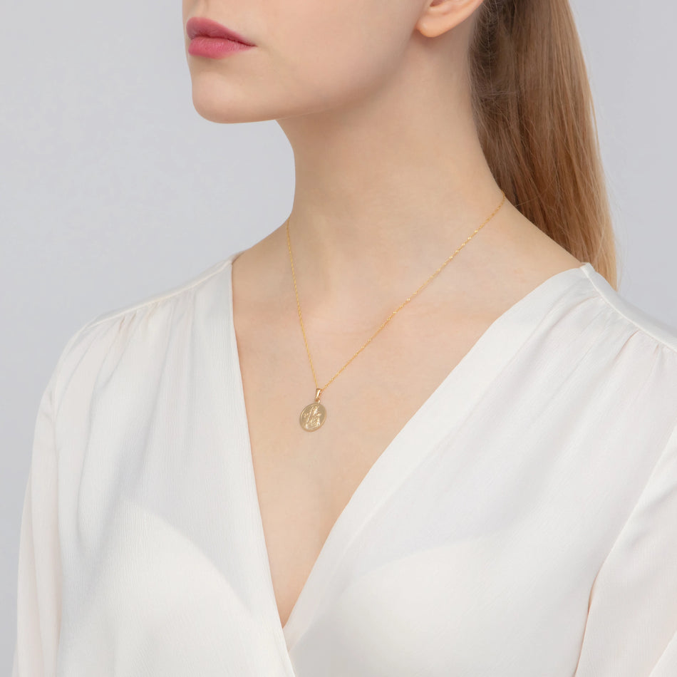 Zlatý medailón prívesok so svätým Jozefom