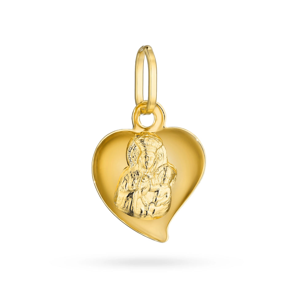 Gold Virgin Mary Medallion Pendant