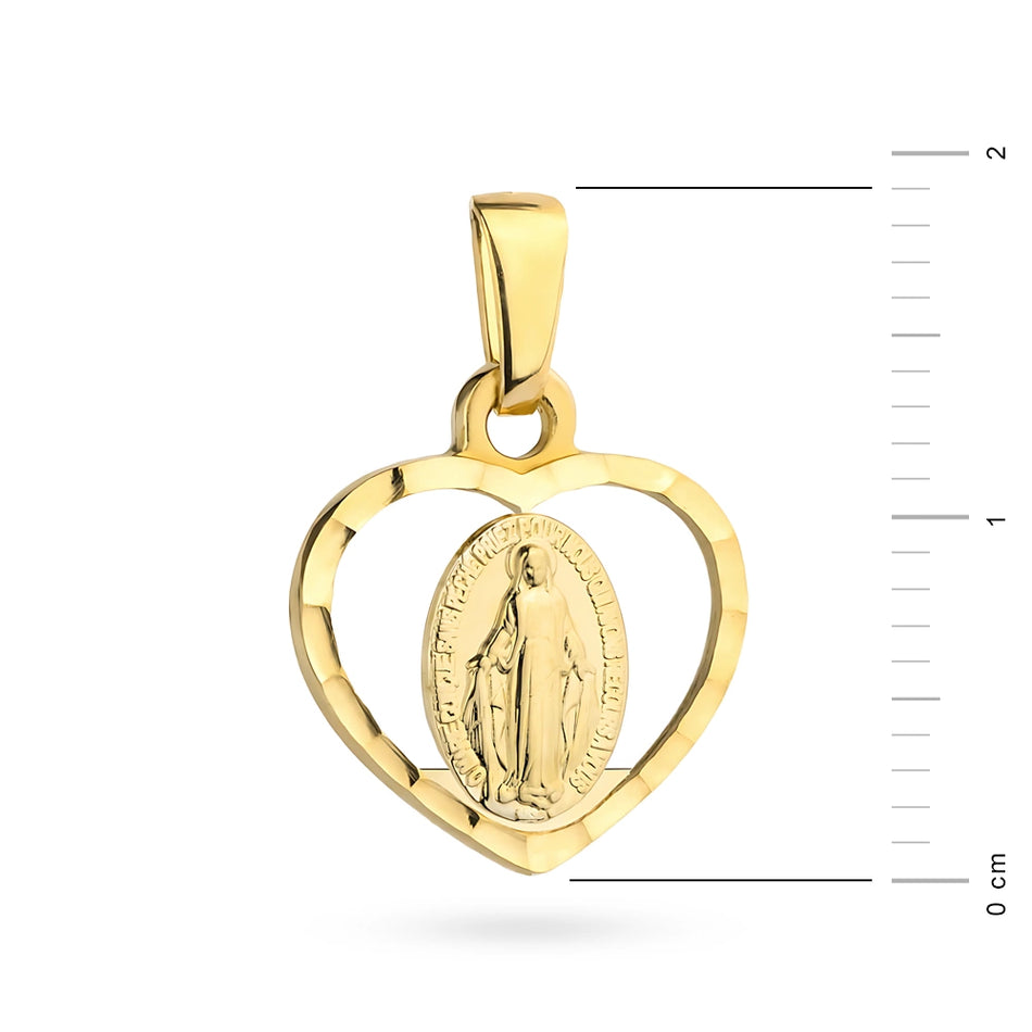 Gold Virgin Mary Medallion Pendant