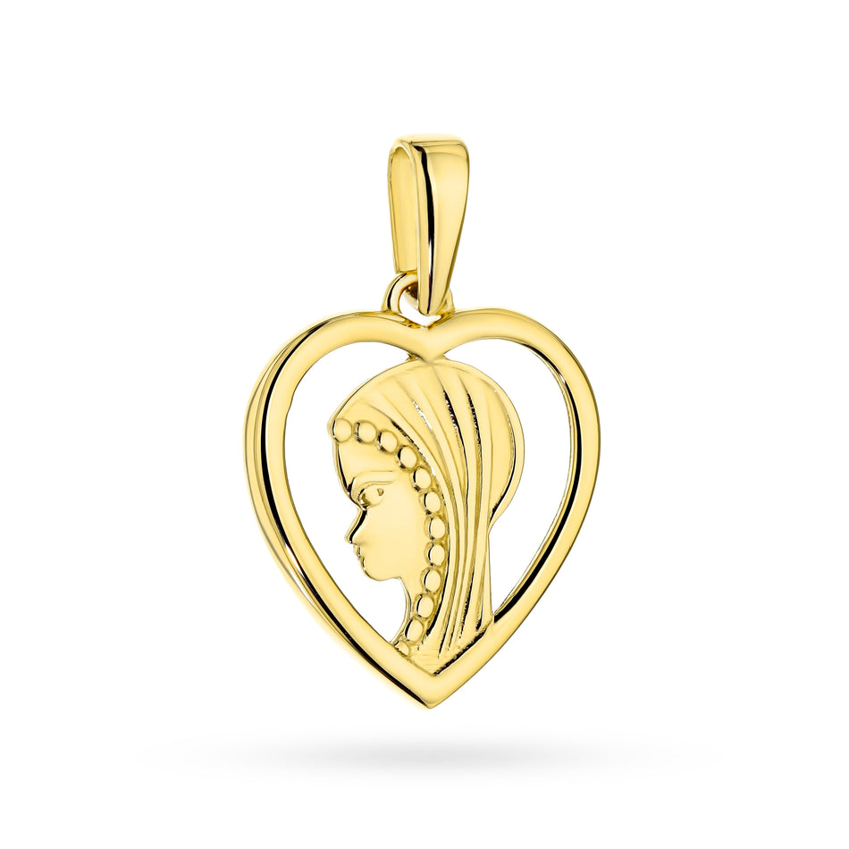 Gold Virgin Mary Medallion Pendant