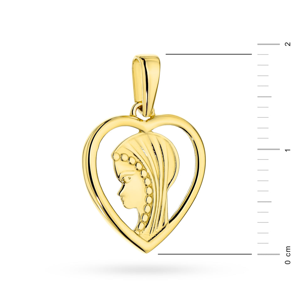 Gold Virgin Mary Medallion Pendant