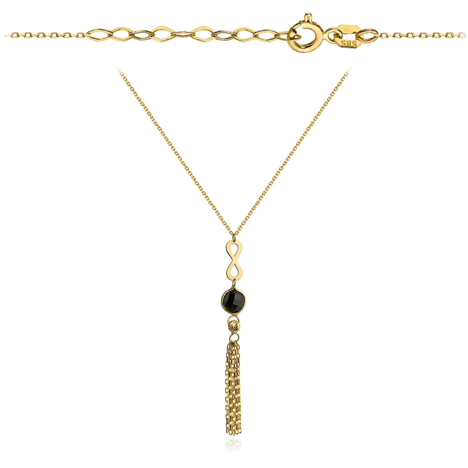 Gold Necklace with Infinity Black Zirconia