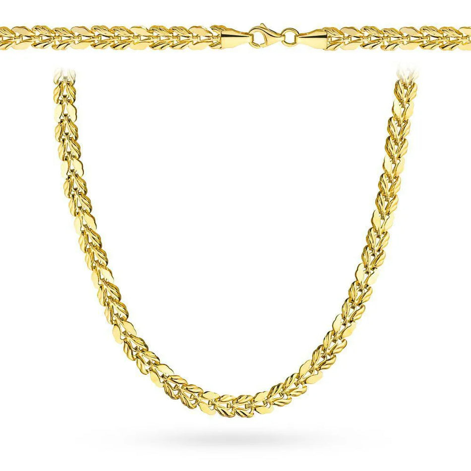 Gold Necklace with Herringbone Necklace