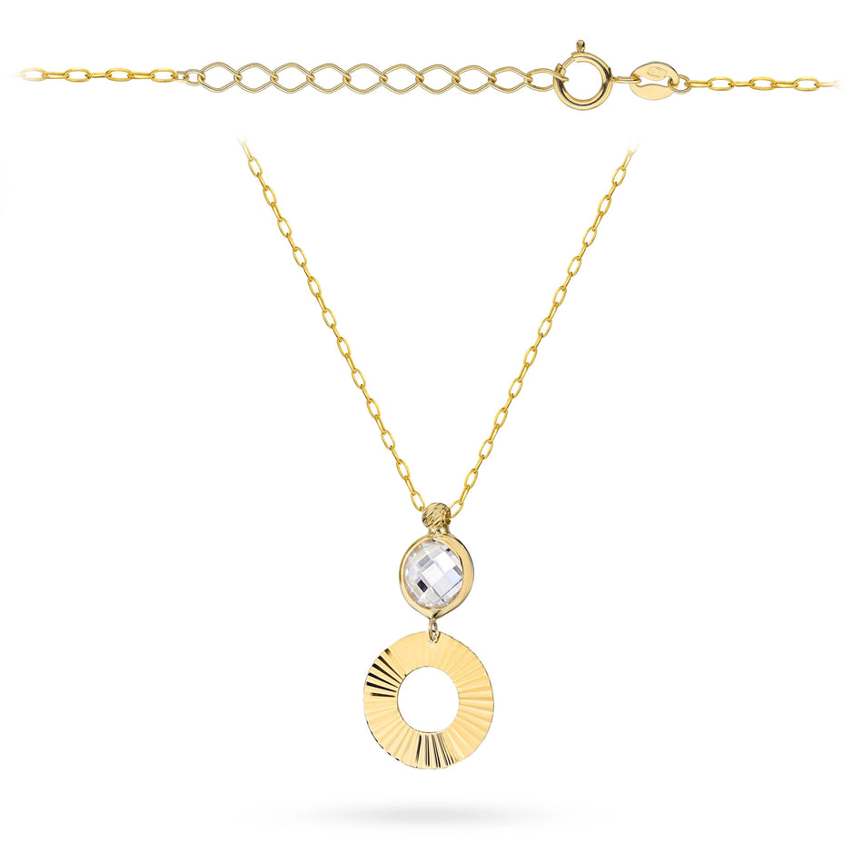 Gold Necklace with White Zirconia