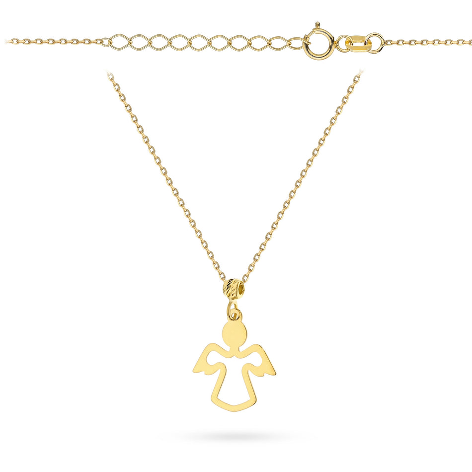 Gold Necklace with Openwork Angel