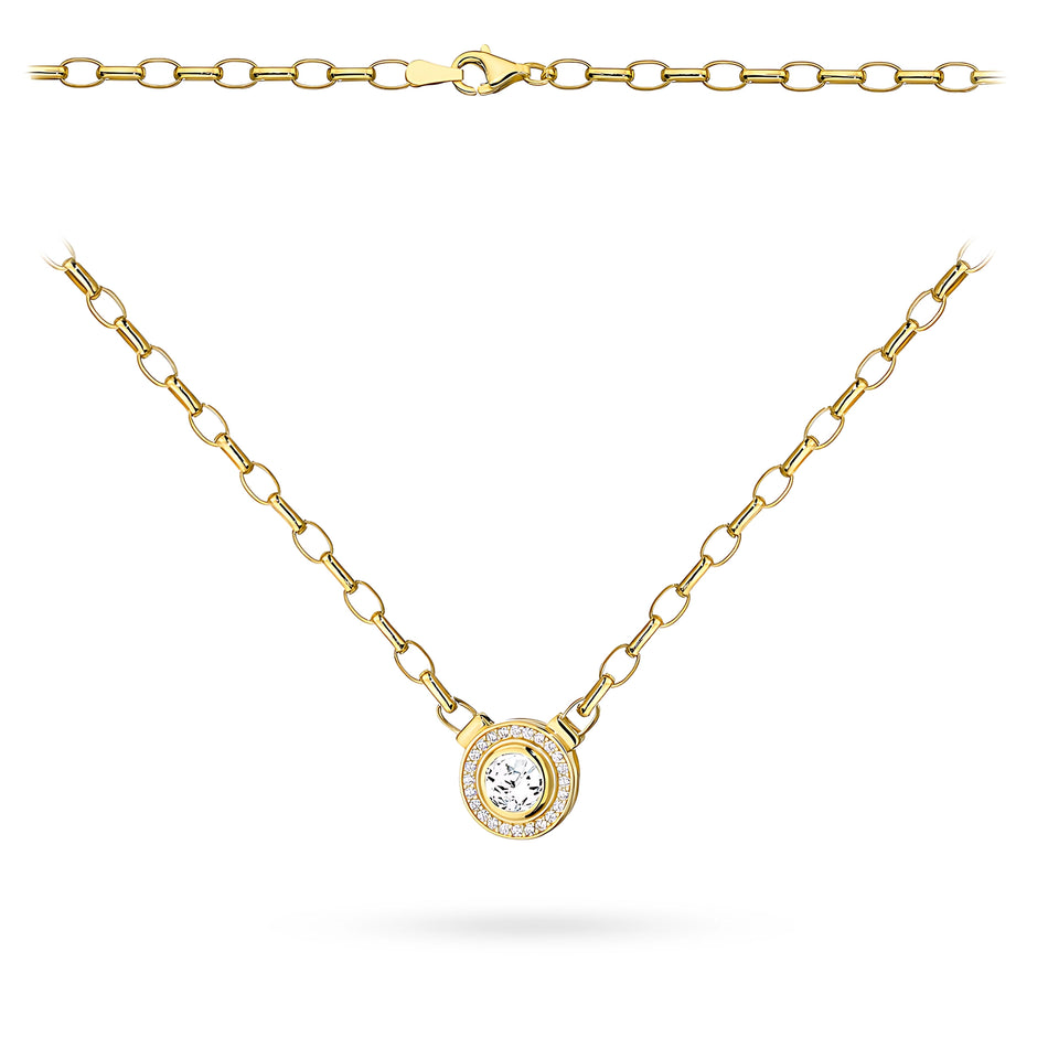 Gold Necklace with Zirconia