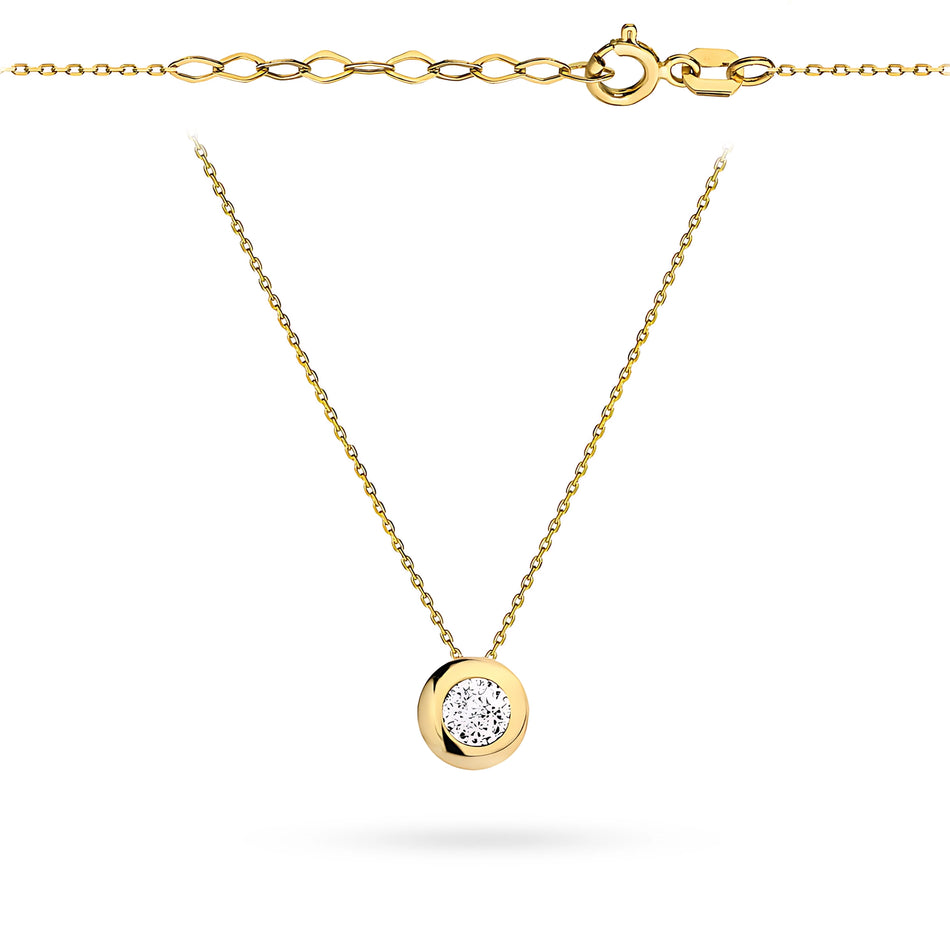 Gold Necklace with White Zirconia