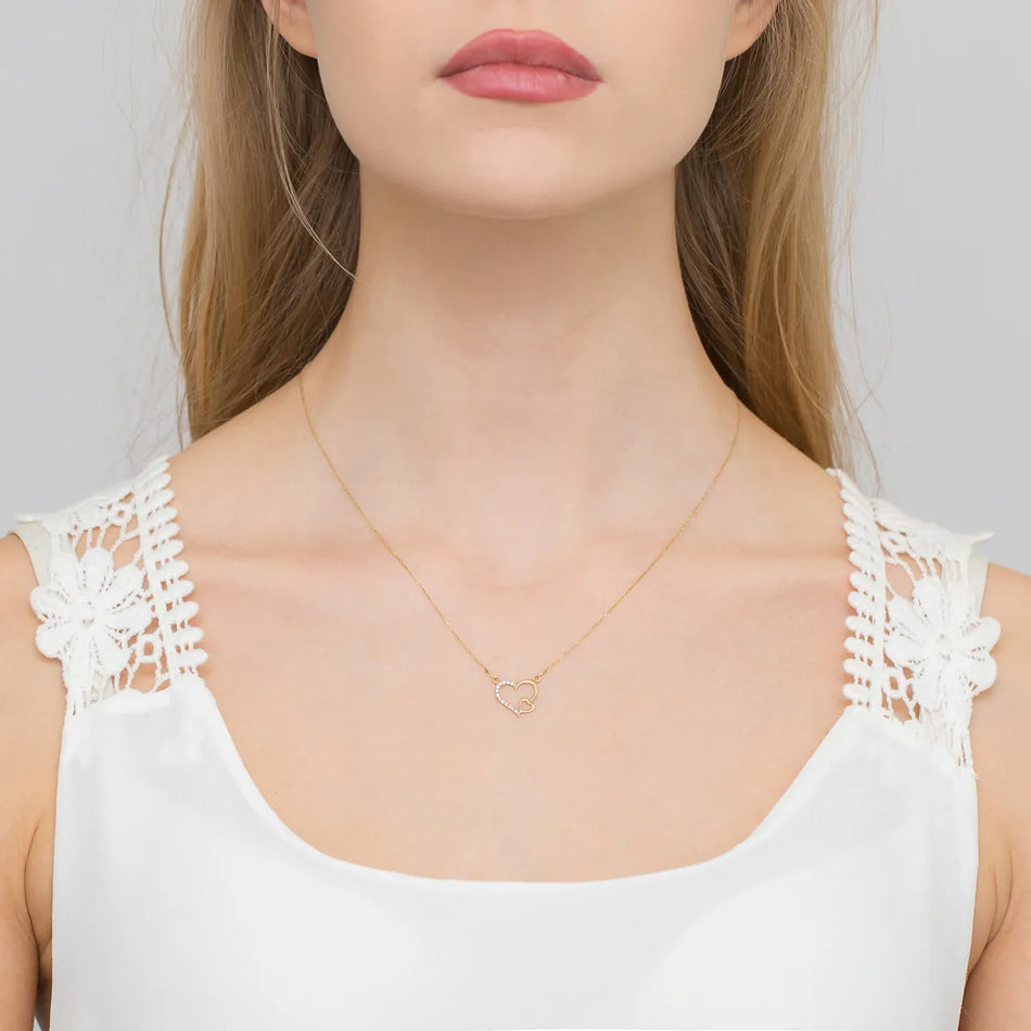 Zlatý náhrdelník s diamantmi 0,035 ct