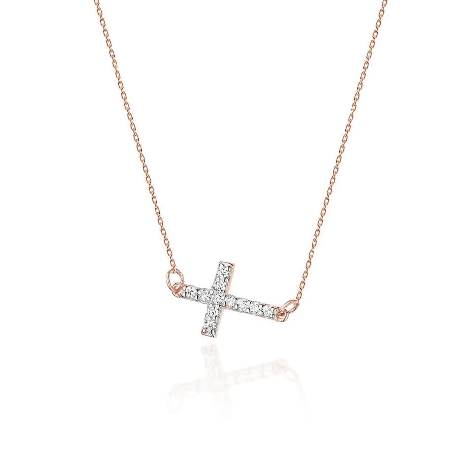 Zlatý náhrdelník s diamantmi 0,055 ct