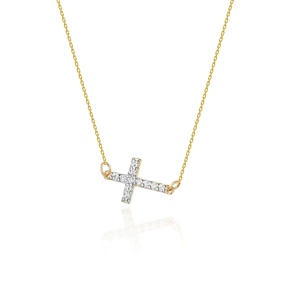 Zlatý náhrdelník s diamantmi 0,055 ct