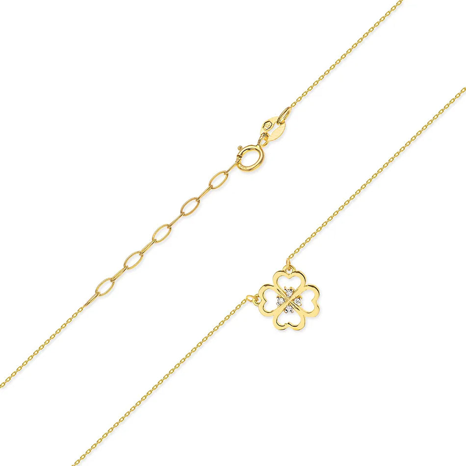 Gold Necklace with 0.02ct Diamonds