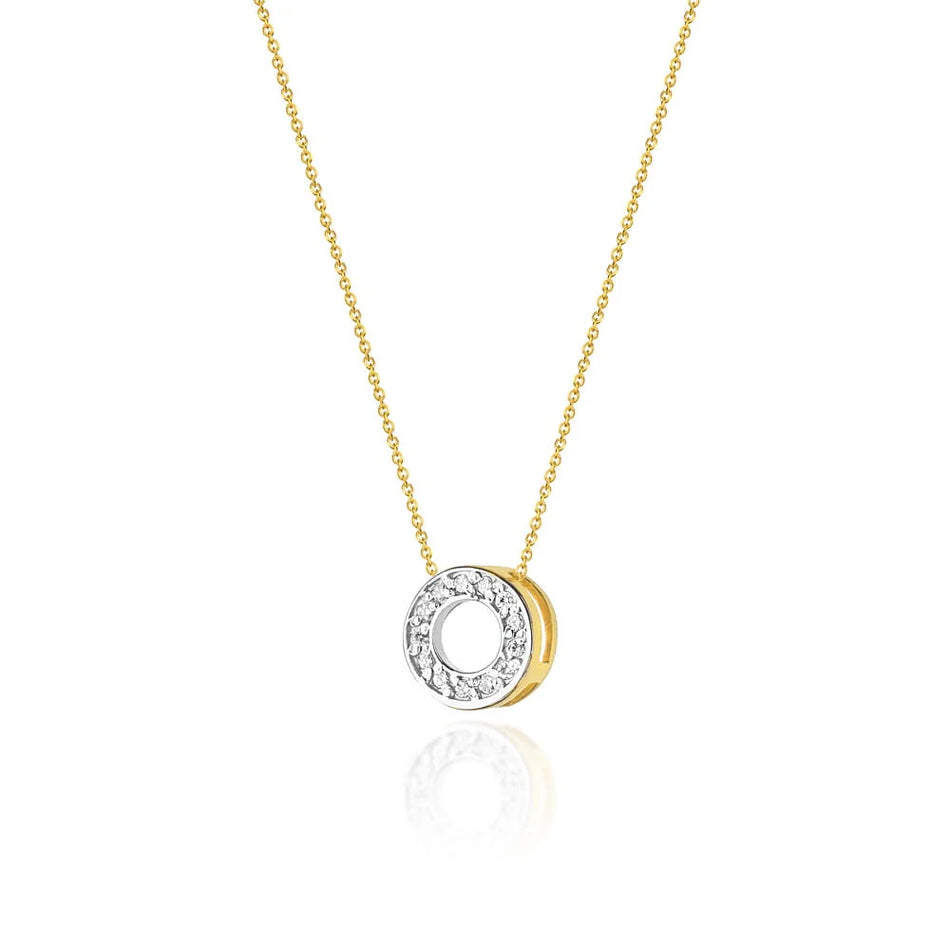 Gold Necklace with 0.065ct Diamonds