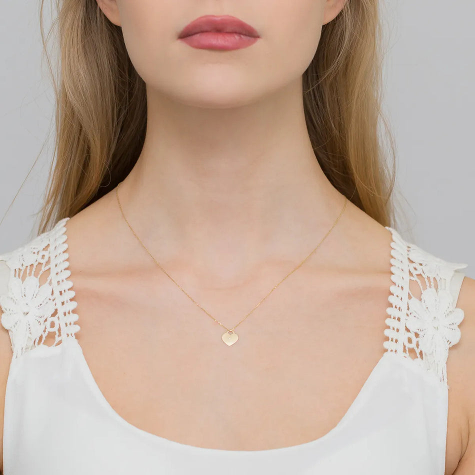 Gold Necklace with 0.005ct Diamond