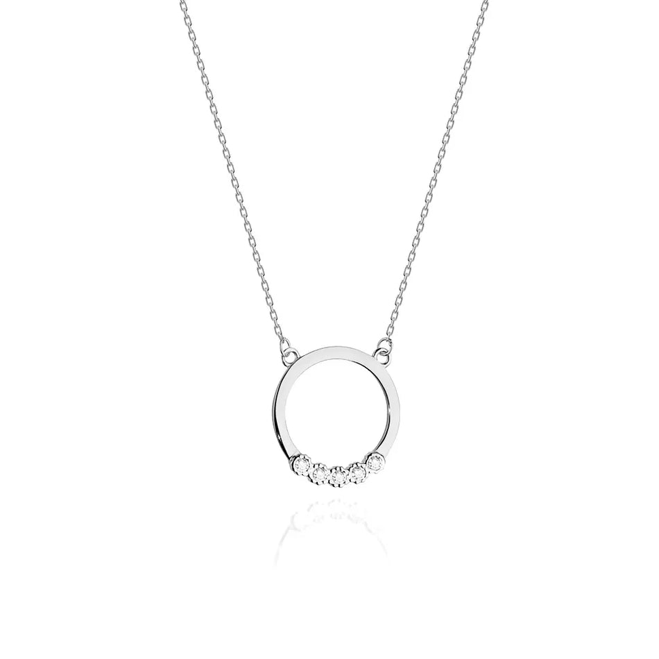 Gold Celebrity Necklace with Diamonds Circle