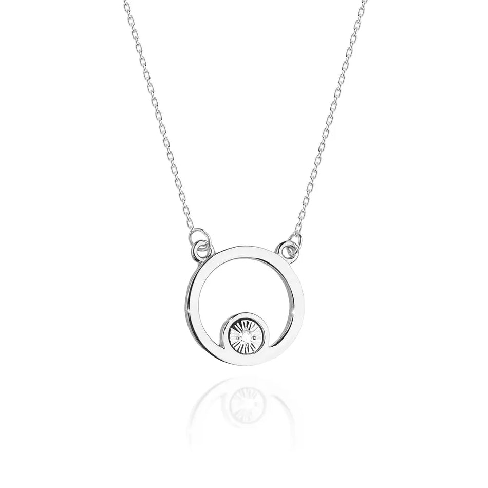 Gold Celebrity Necklace with Diamond Circle