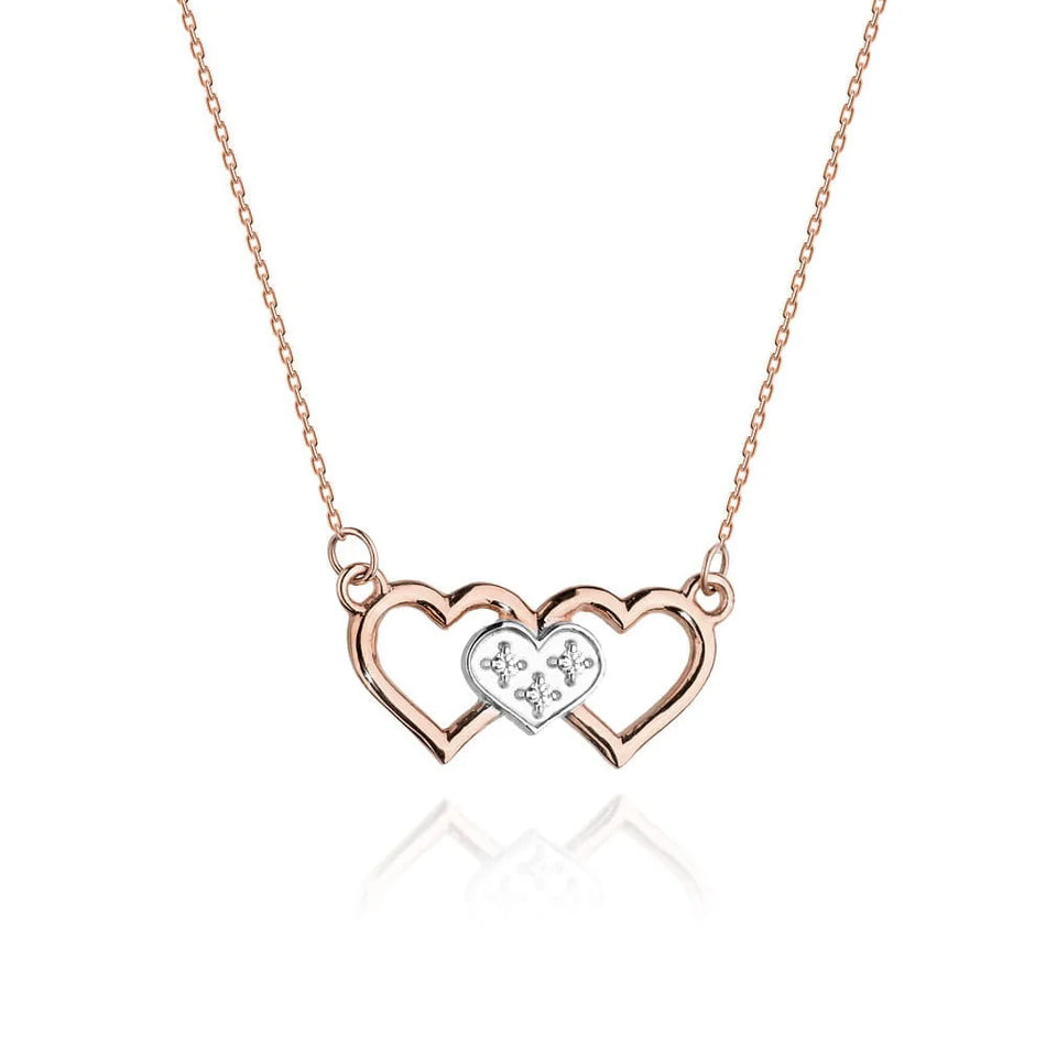 Zlatý náhrdelník s diamantmi 0,015 ct