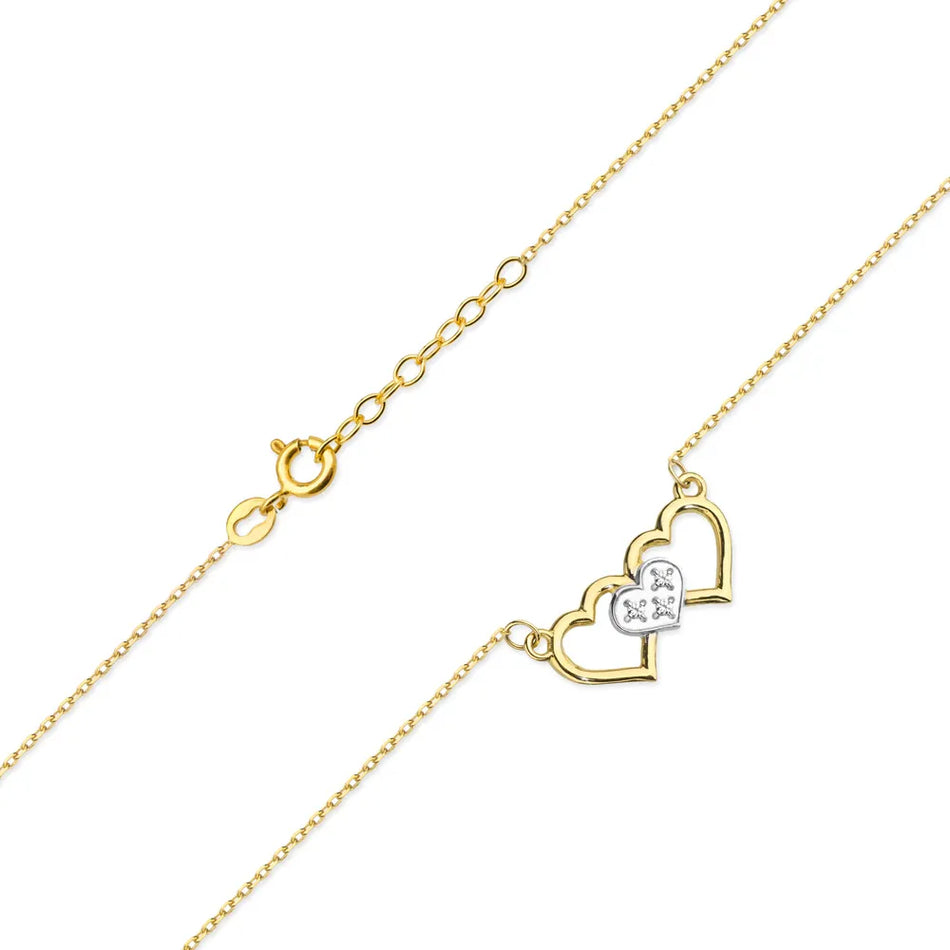 Zlatý náhrdelník s diamantmi 0,015 ct