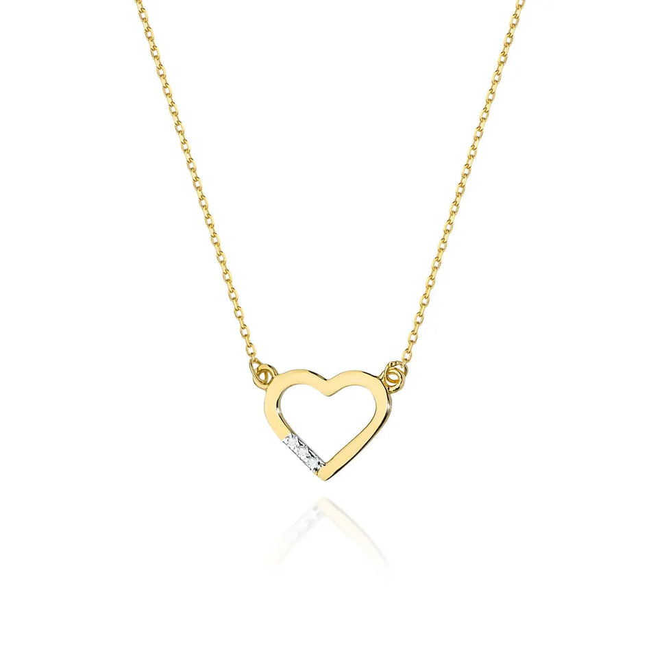 Gold Necklace with 0.015ct Diamonds