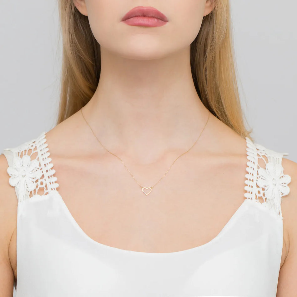 Gold Necklace with 0.015ct Diamonds