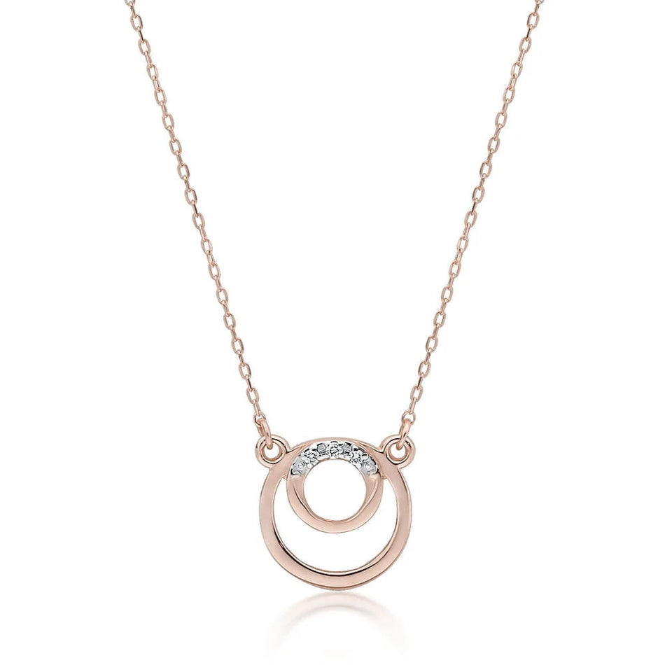 Gold Necklace with 0.015ct Diamonds