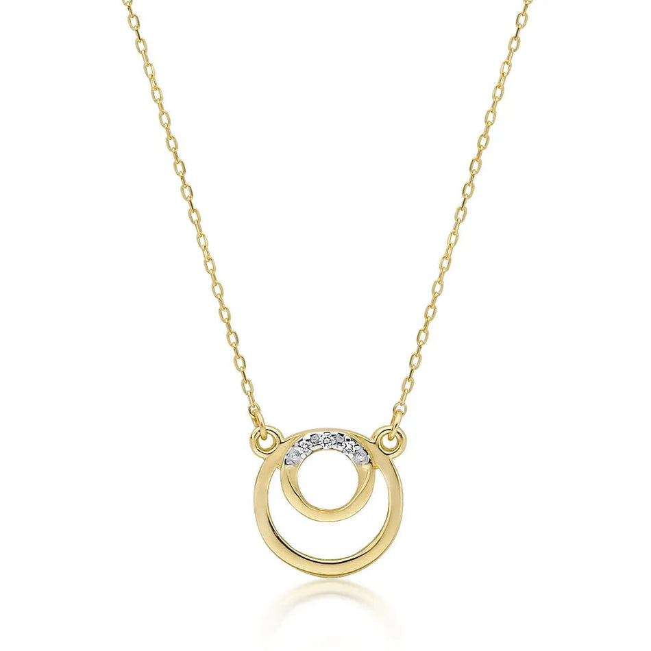 Gold Necklace with 0.015ct Diamonds